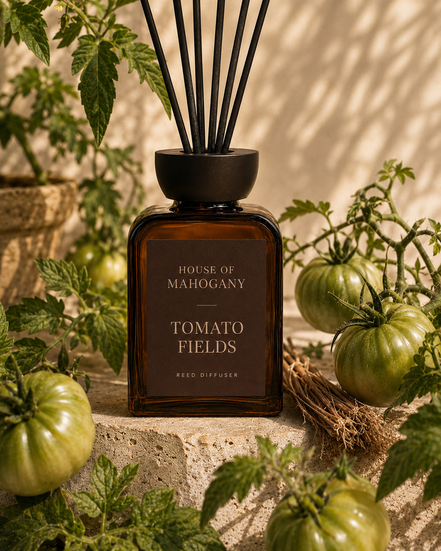 Tomato Fields Reed Diffuser - Leafy Green Bright Natural Home Fragrance