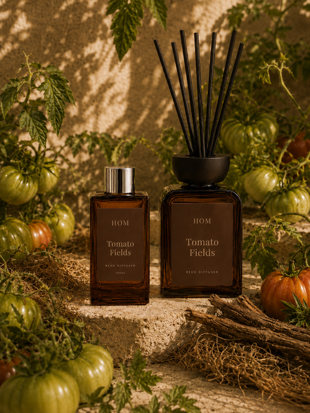 Tomato Fields Reed Diffuser - Leafy Green Bright Natural Home Fragrance