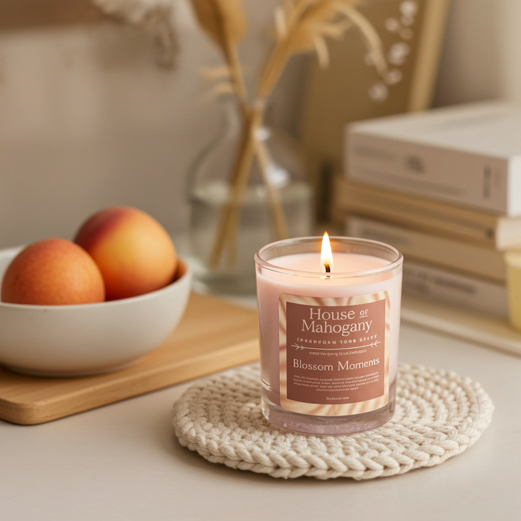 Blossom Moments Soy Wax Candle – Soft Fruity Floral Natural Home Fragrance