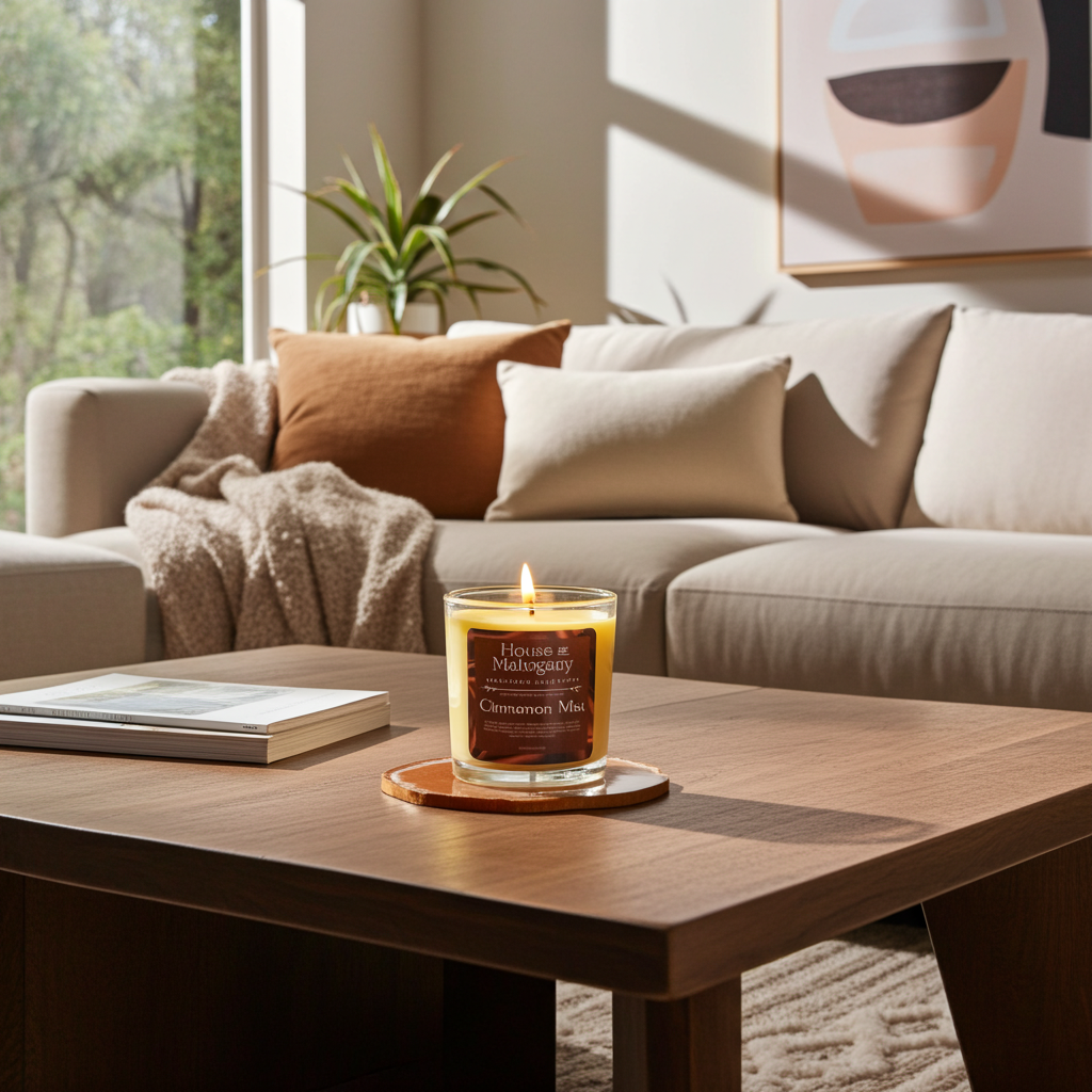 Cinnamon Mist Soy Wax Candle – Warm Spiced Natural Home Fragrance