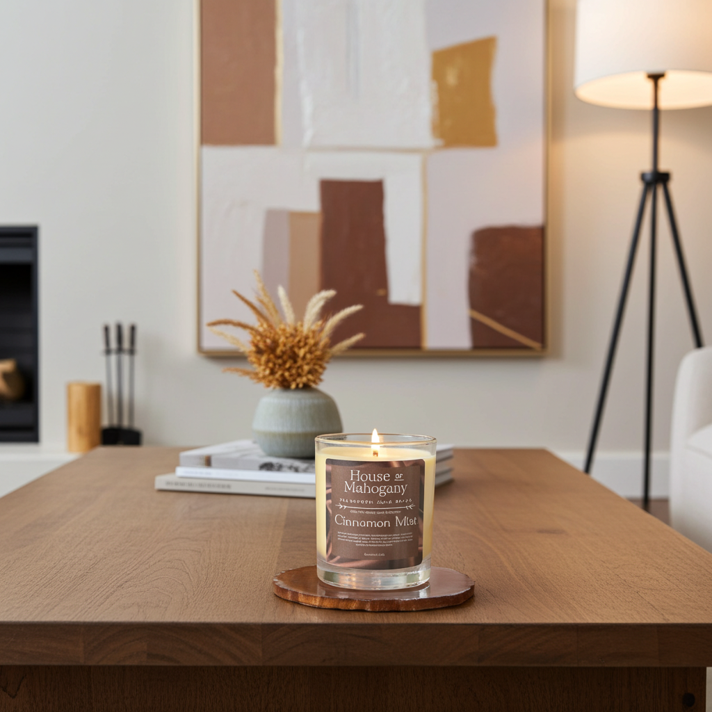 Cinnamon Mist Soy Wax Candle – Warm Spiced Natural Home Fragrance