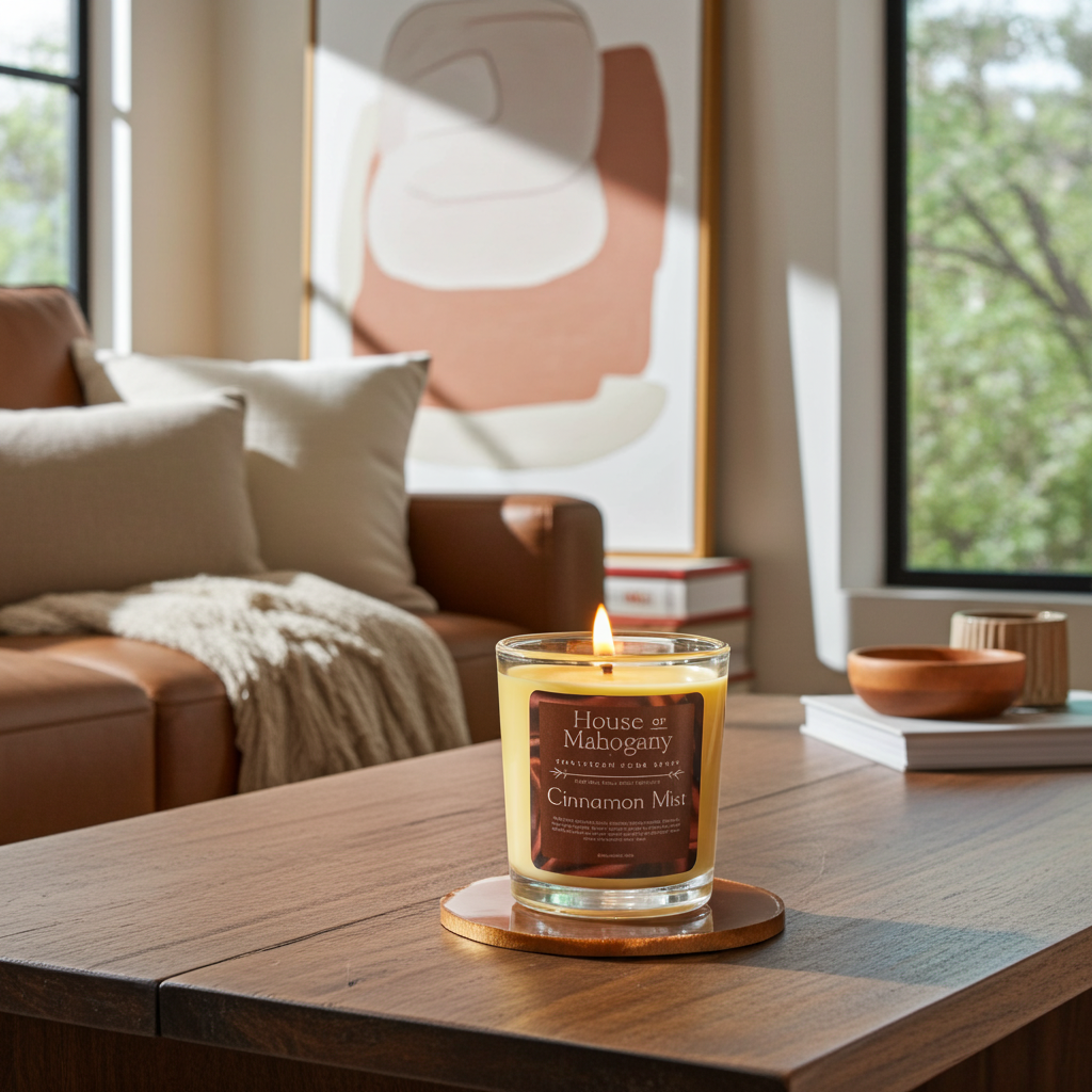 Cinnamon Mist Soy Wax Candle – Warm Spiced Natural Home Fragrance