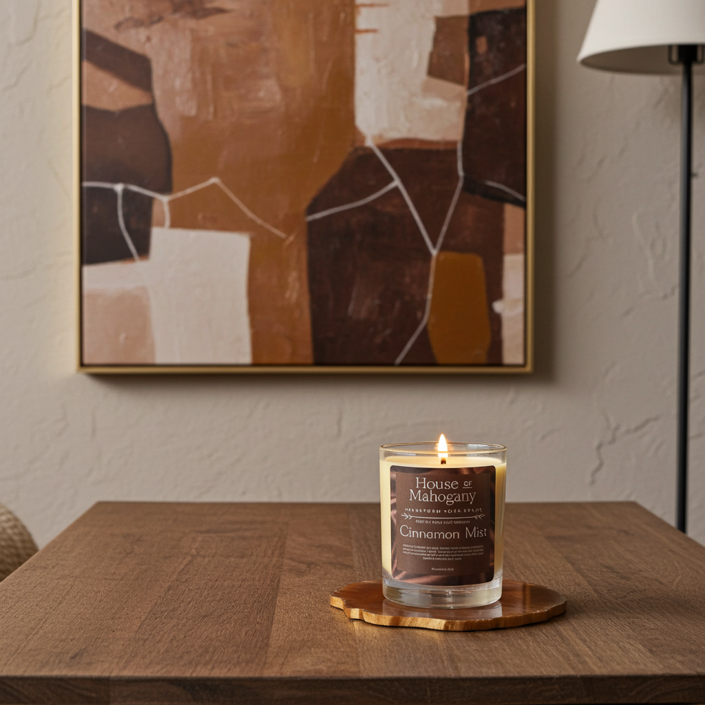 Cinnamon Mist Soy Wax Candle – Warm Spiced Natural Home Fragrance