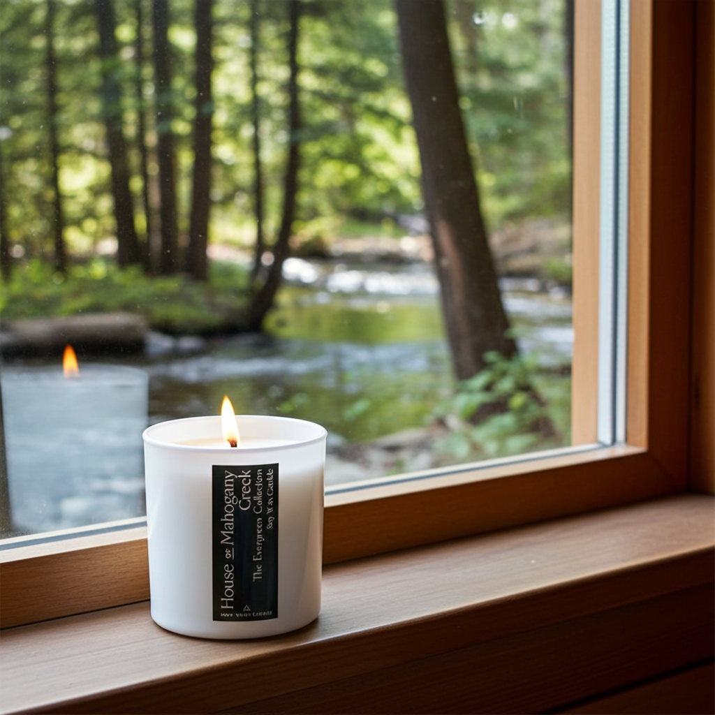 Creek Soy Wax Candle : The Evergreen Collection – Fresh Green Citrusy Natural Home Fragrance