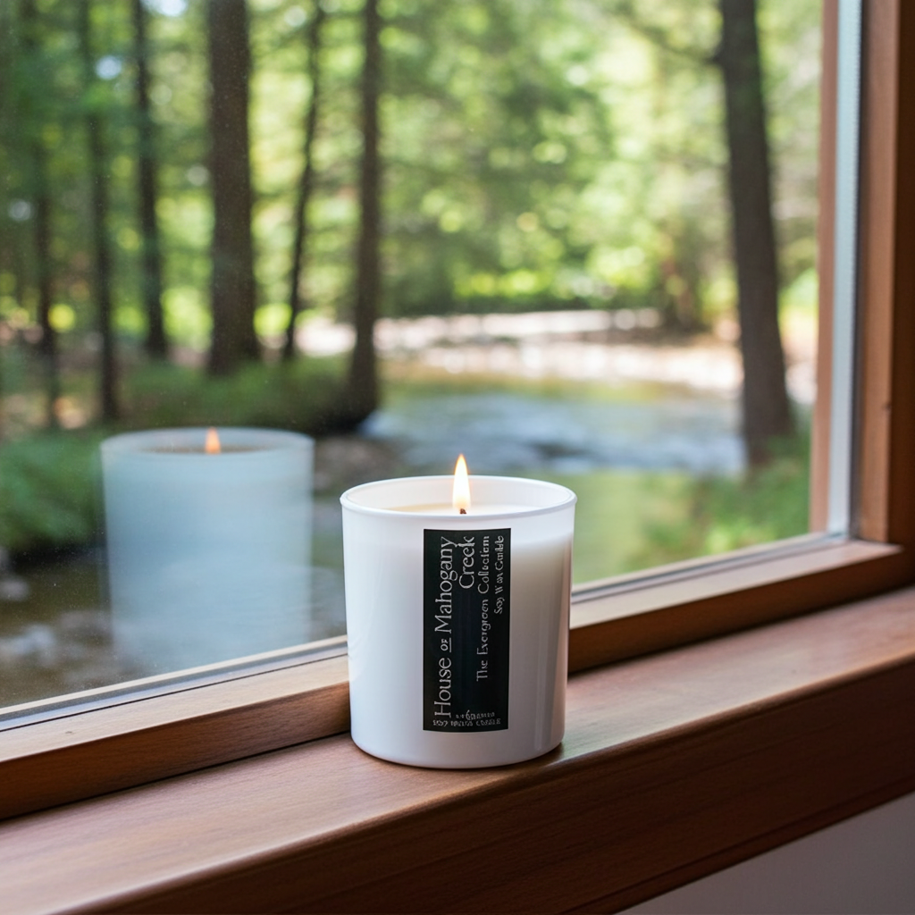 Creek Soy Wax Candle : The Evergreen Collection – Fresh Green Citrusy Natural Home Fragrance