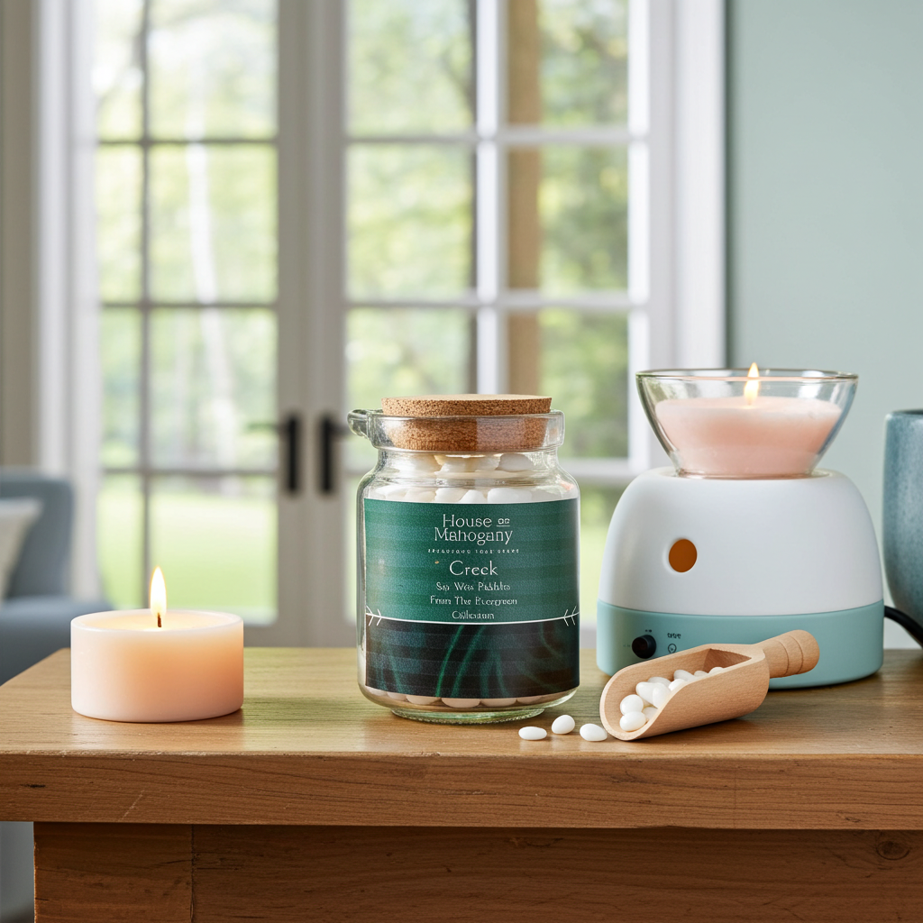 Creek:The Evergreen Collection Wax Pebbles – Green Citrusy Botanical Soy Wax Melts Natural Home Fragrance