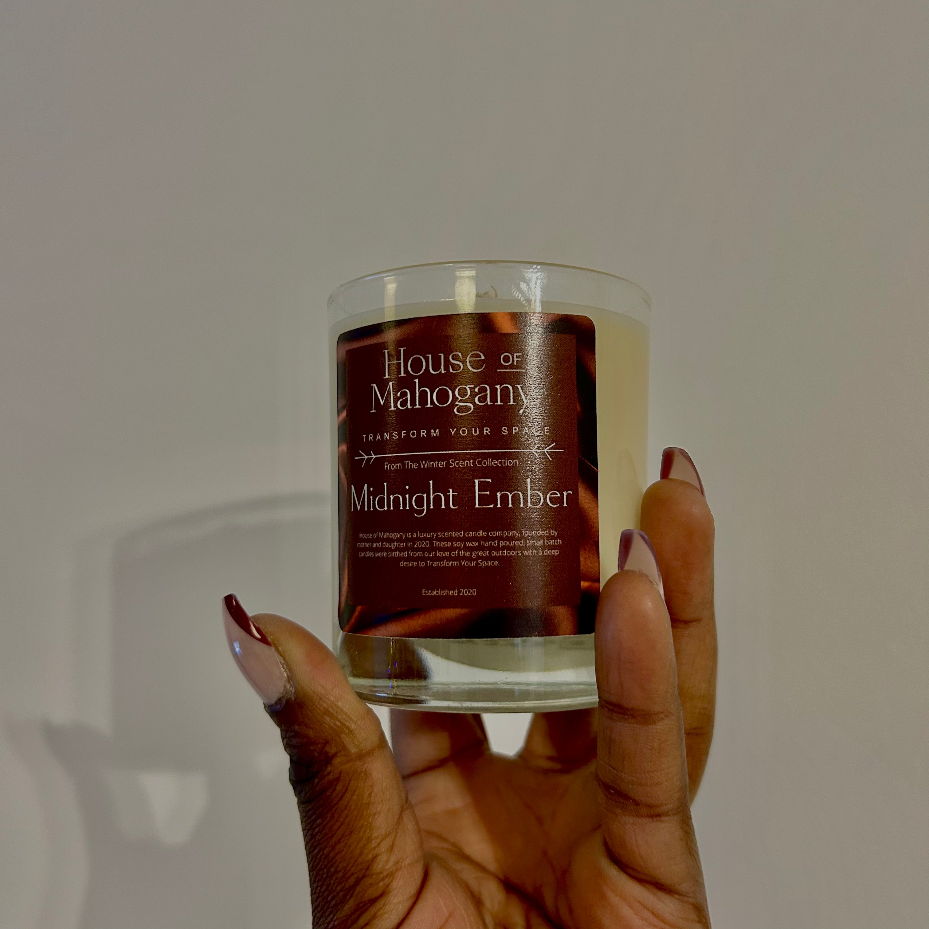 Midnight Ember Soy Wax Candle – Rich Warm Natural Home Fragrance