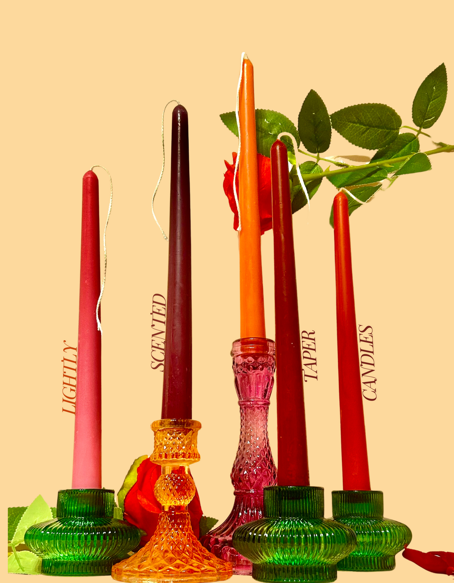 Valentine's Taper Candles (Pack of 4)