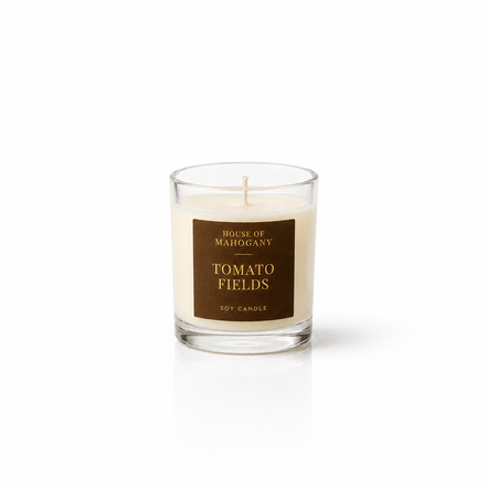 Tomato Fields Soy Wax Candle - Leafy Green Bright Natural Home Fragrance