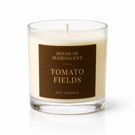 Tomato Fields Soy Wax Candle - Leafy Green Bright Natural Home Fragrance