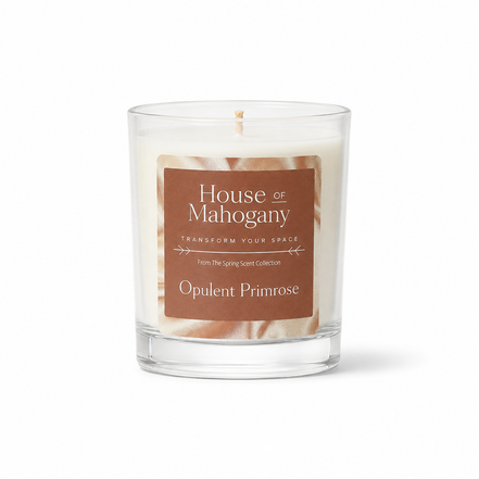 Opulent Primrose Soy Wax Candle — Luxury Floral Natural Home Fragrance
