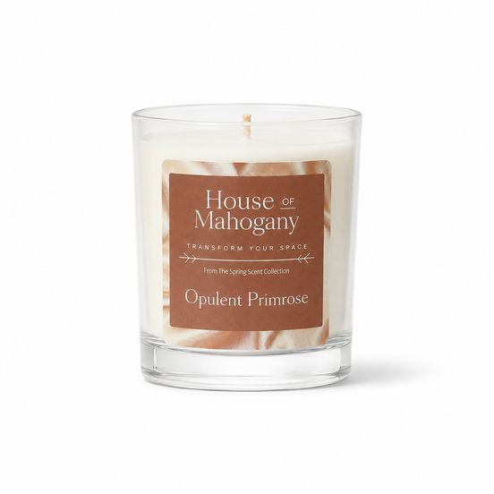 Opulent Primrose Soy Wax Candle — Luxury Floral Natural Home Fragrance