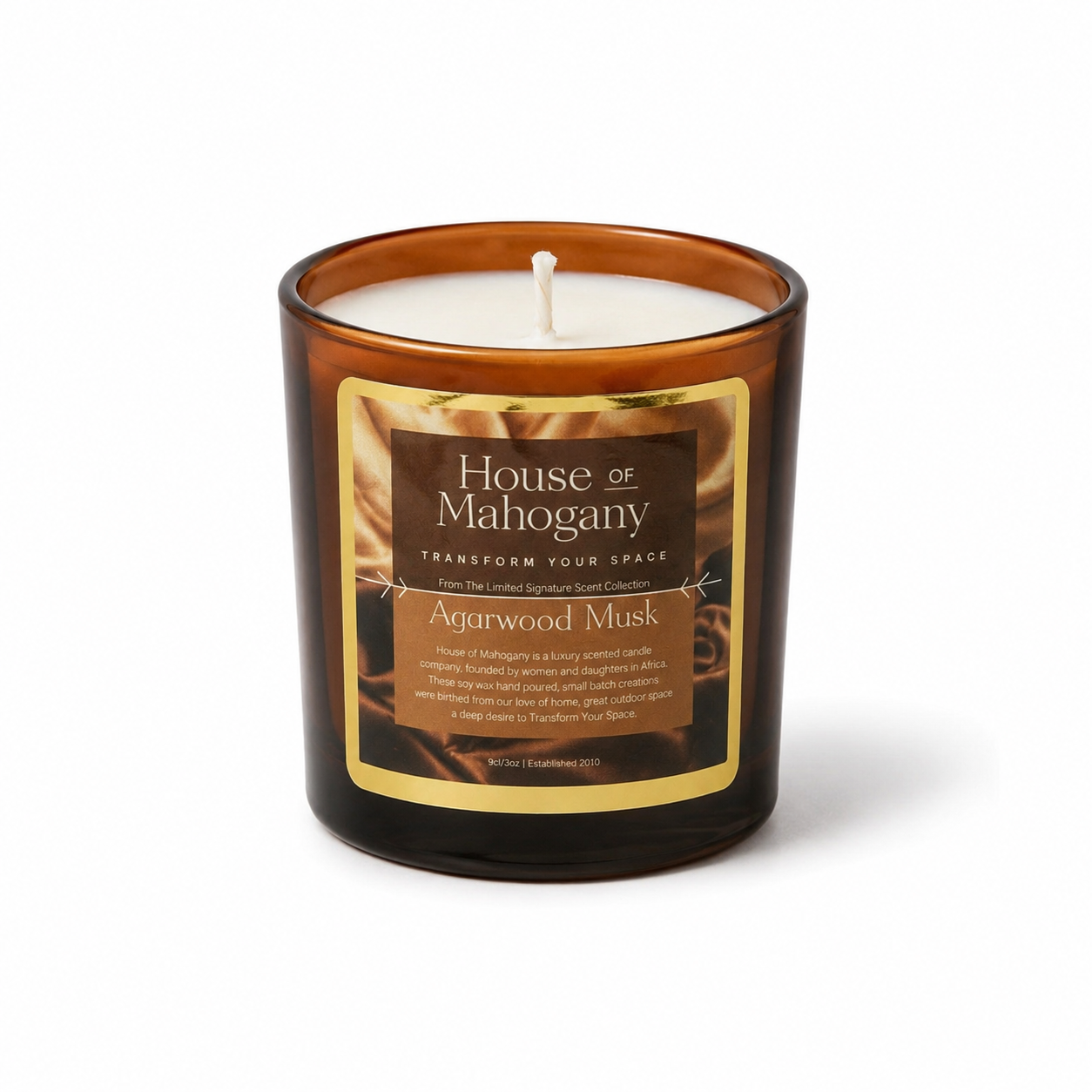 Agarwood Musk – Luxury Soy Wax Candle with Natural Fragrance Oils