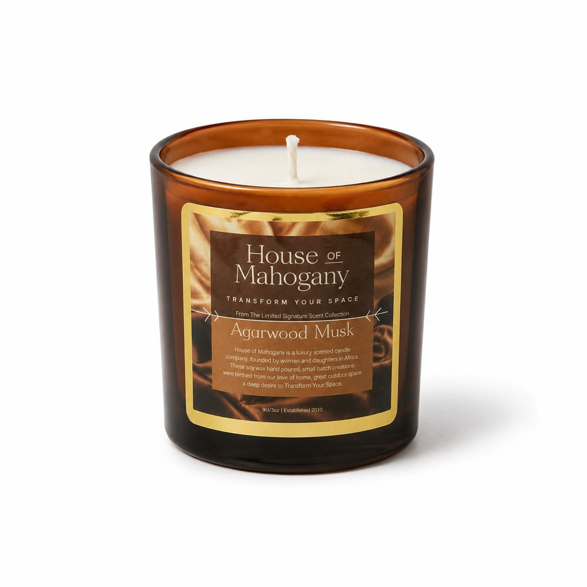 Agarwood Musk – Luxury Soy Wax Candle with Natural Fragrance Oils
