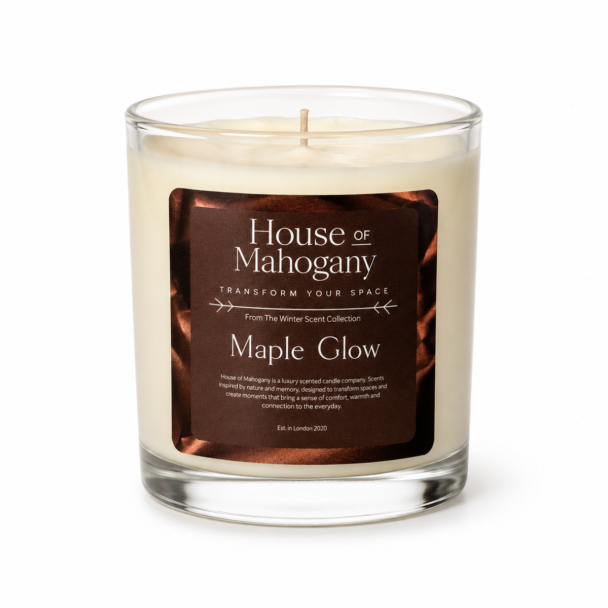 Maple Glow Soy Wax Candle —Warm Maple, Orange & Vanilla Home Fragrance
