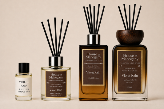 Violet Rain Reed Diffuser – Soft Gothic Floral Fresh Natural Home Fragrance