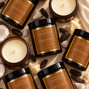 Agarwood Musk Soy Wax Amber Jar Candle - Luxury Natural Home Fragrance