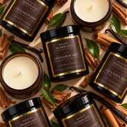 Cinnamon Mist Soy Wax Amber Jar Candle - Warm Spiced Natural Home Fragrance