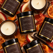 Maple Glow Soy Wax Amber Jar Candle - Warm Maple, Orange & Vanilla Home Fragrance