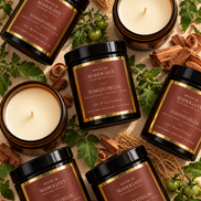 Tomato Fields Soy Wax Amber Jar Candle - Leafy Green Bright Natural Home Fragrance