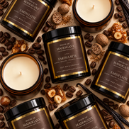 Earth Latte Soy Wax Amber Jar Candle - Warm Creamy Natural Home Fragrance