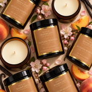 Blossom Moments Soy Wax Amber Jar Candle - Soft Fruity Floral Natural Home Fragrance