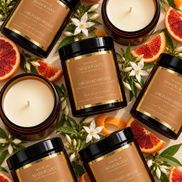 Orchard Breeze Soy Wax Amber Jar Candle - Fresh Citrus Natural Home Fragrance