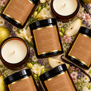 Wild Bloom Soy Wax Amber Jar Candle - Fresh Floral Natural Home Fragrance