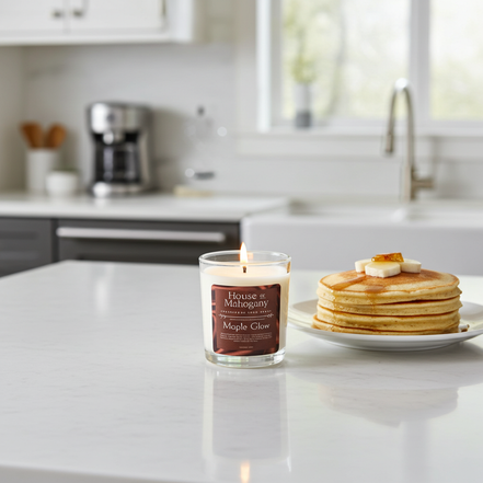 Maple Glow Soy Wax Candle —Warm Maple, Orange & Vanilla Home Fragrance
