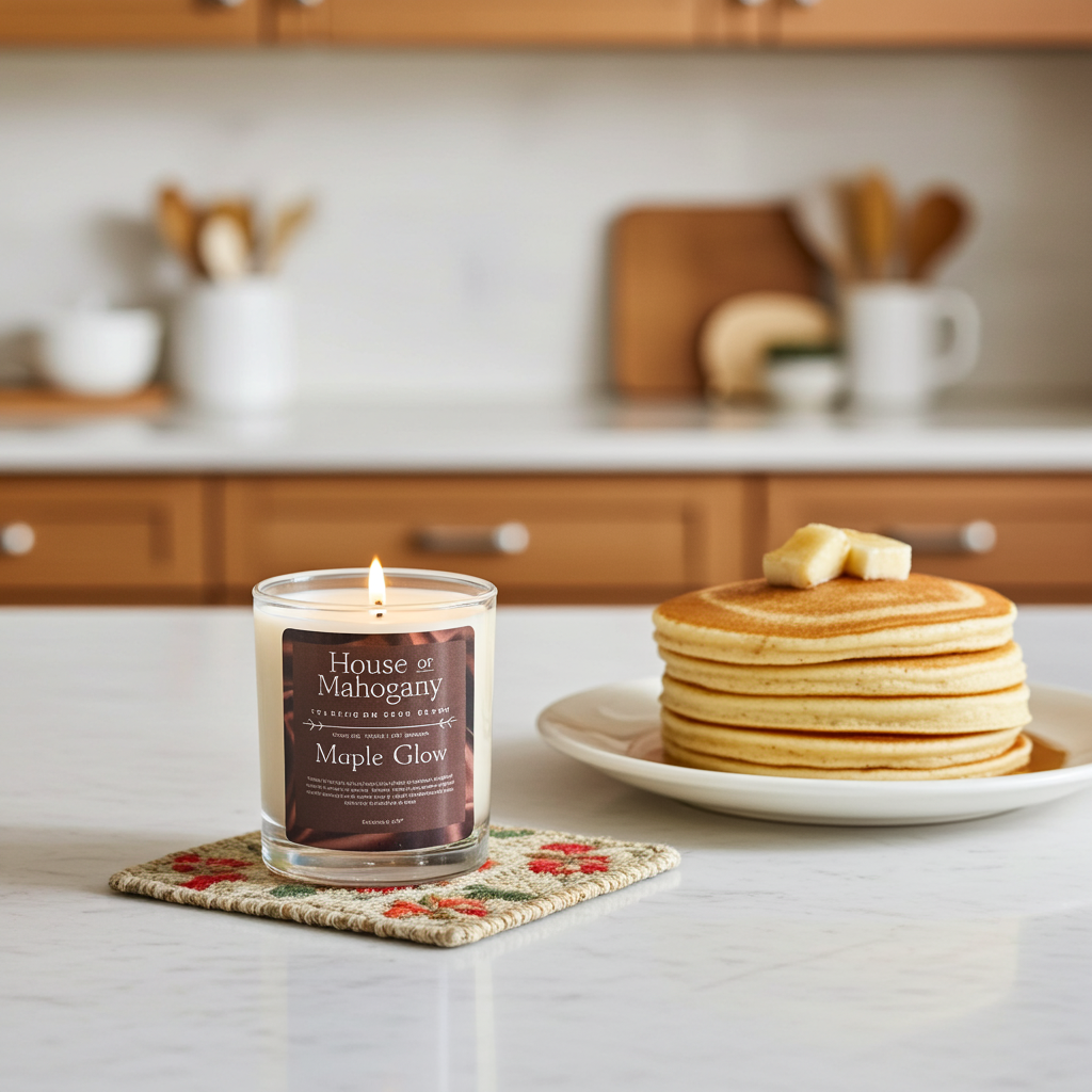 Maple Glow Soy Wax Candle —Warm Maple, Orange & Vanilla Home Fragrance