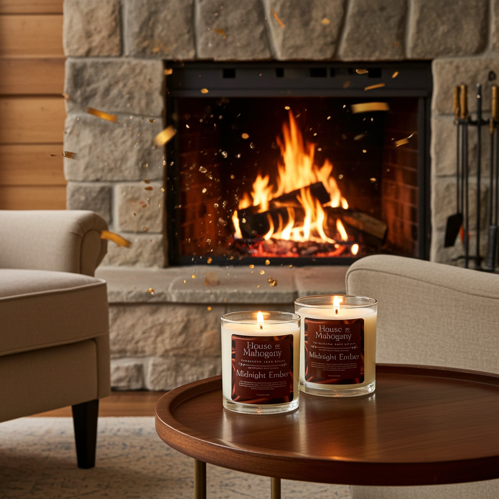 Midnight Ember Soy Wax Candle – Rich Warm Natural Home Fragrance
