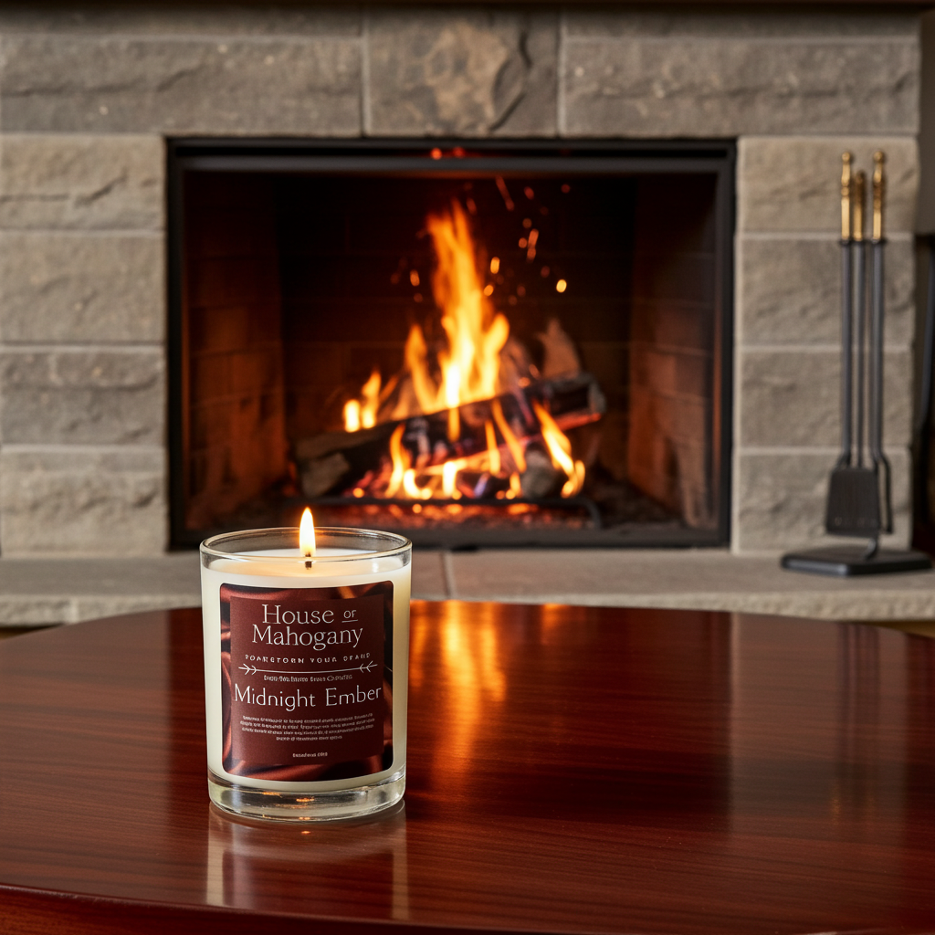 Midnight Ember Soy Wax Candle – Rich Warm Natural Home Fragrance
