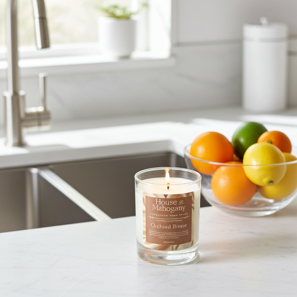 Orchard Breeze Soy Wax Candle — Fresh Citrus Natural Home Fragrance