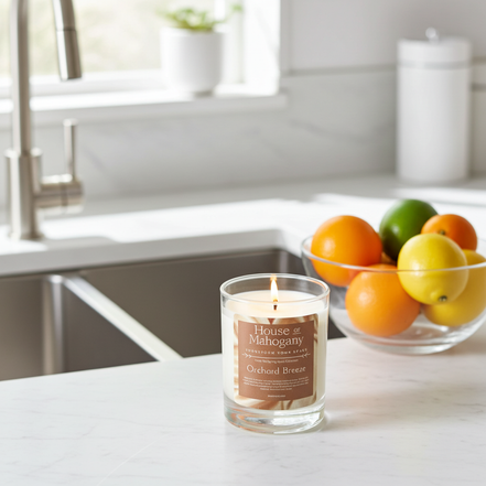 Orchard Breeze Soy Wax Candle — Fresh Citrus Natural Home Fragrance