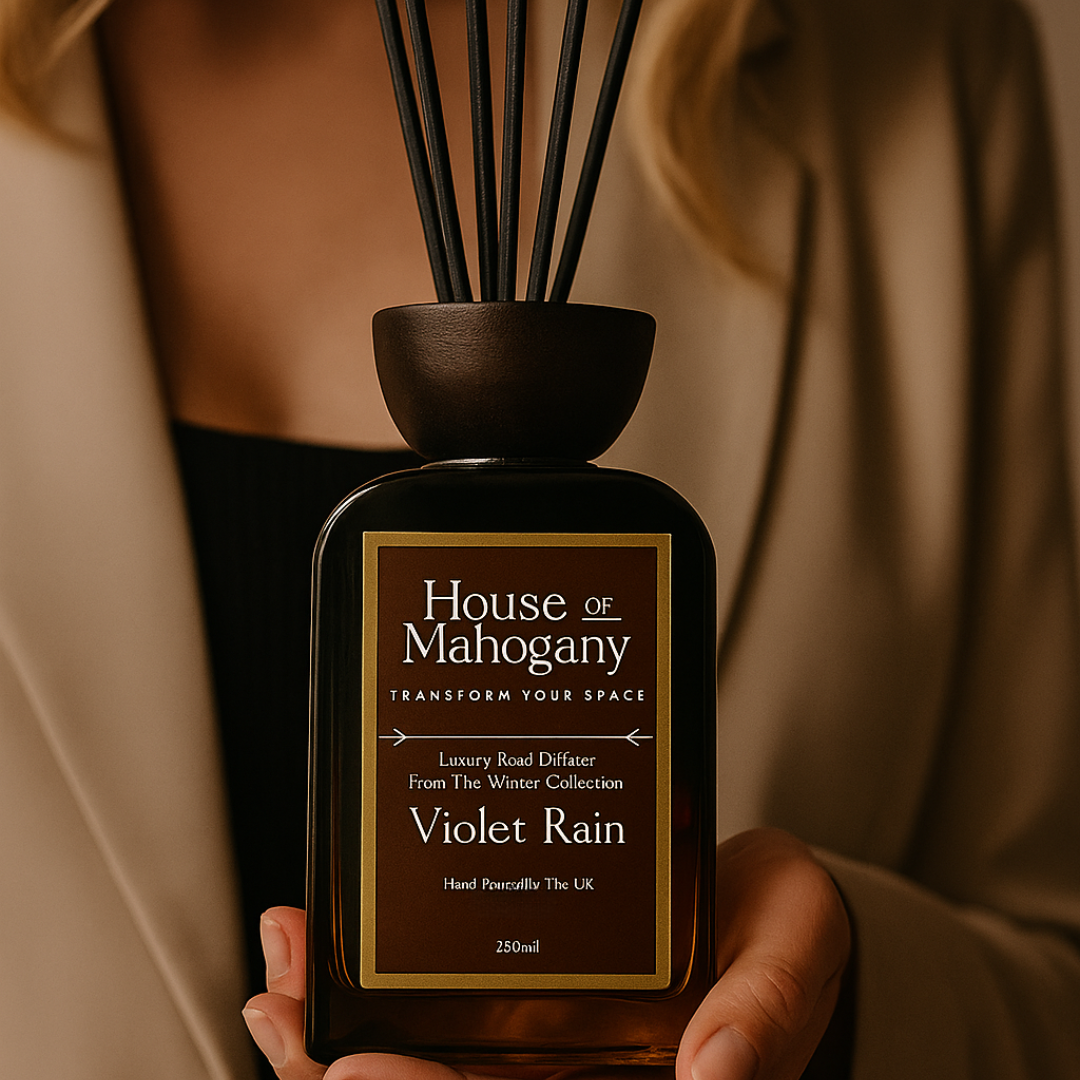 Violet Rain Reed Diffuser – Soft Gothic Floral Fresh Natural Home Fragrance