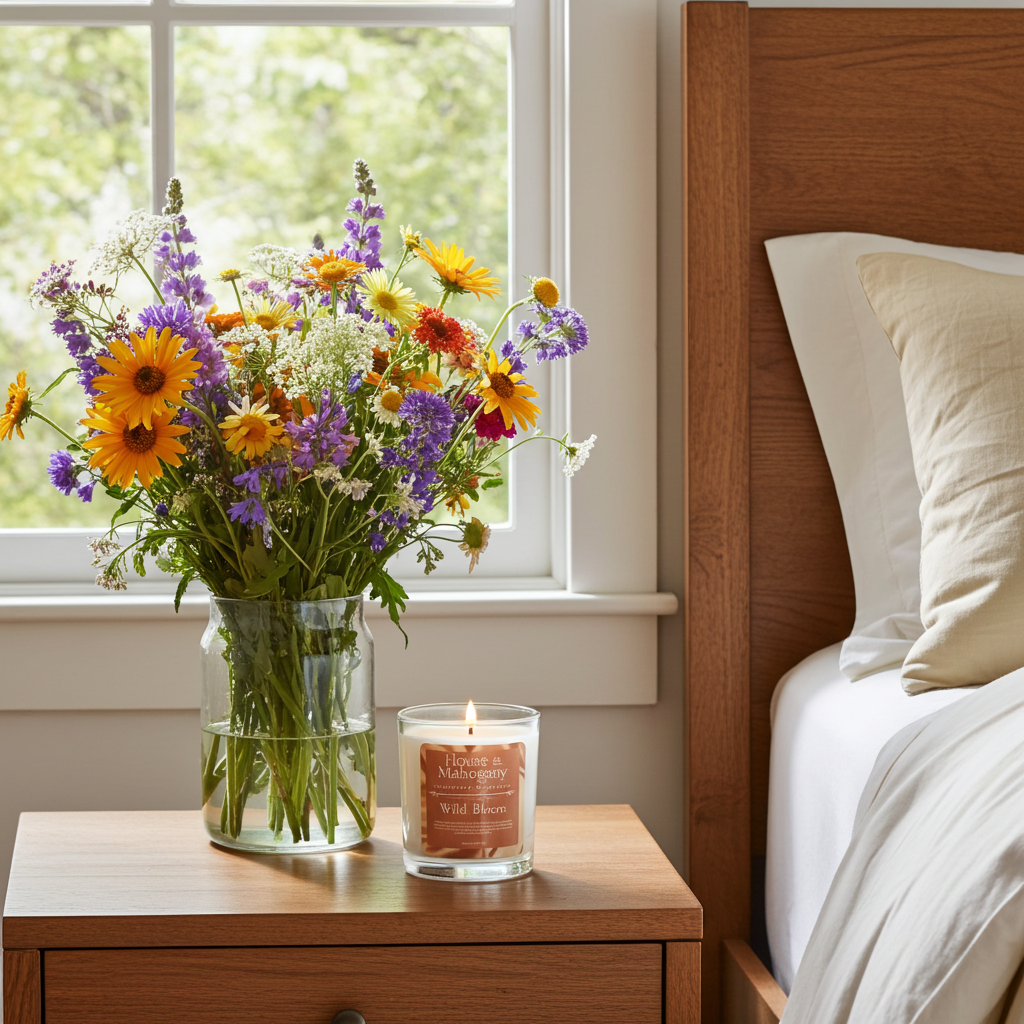 Wild Bloom Soy Wax Candle — Fresh Floral Natural Home Fragrance