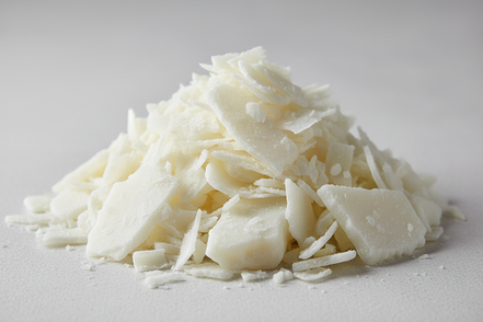 a mass of largely flaked soy wax 