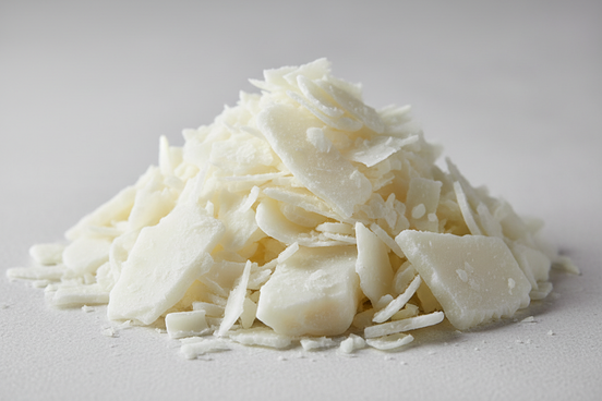 a mass of largely flaked soy wax 