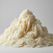 A mountain of large flaked soy wax 